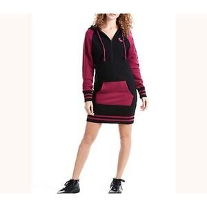 True Religion Half Zip Hoodie Women's Dress Black Magenta Size XL